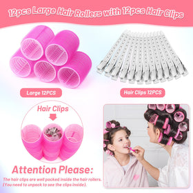 Acejoz rollers installed in long hair creating voluminous curls and lift