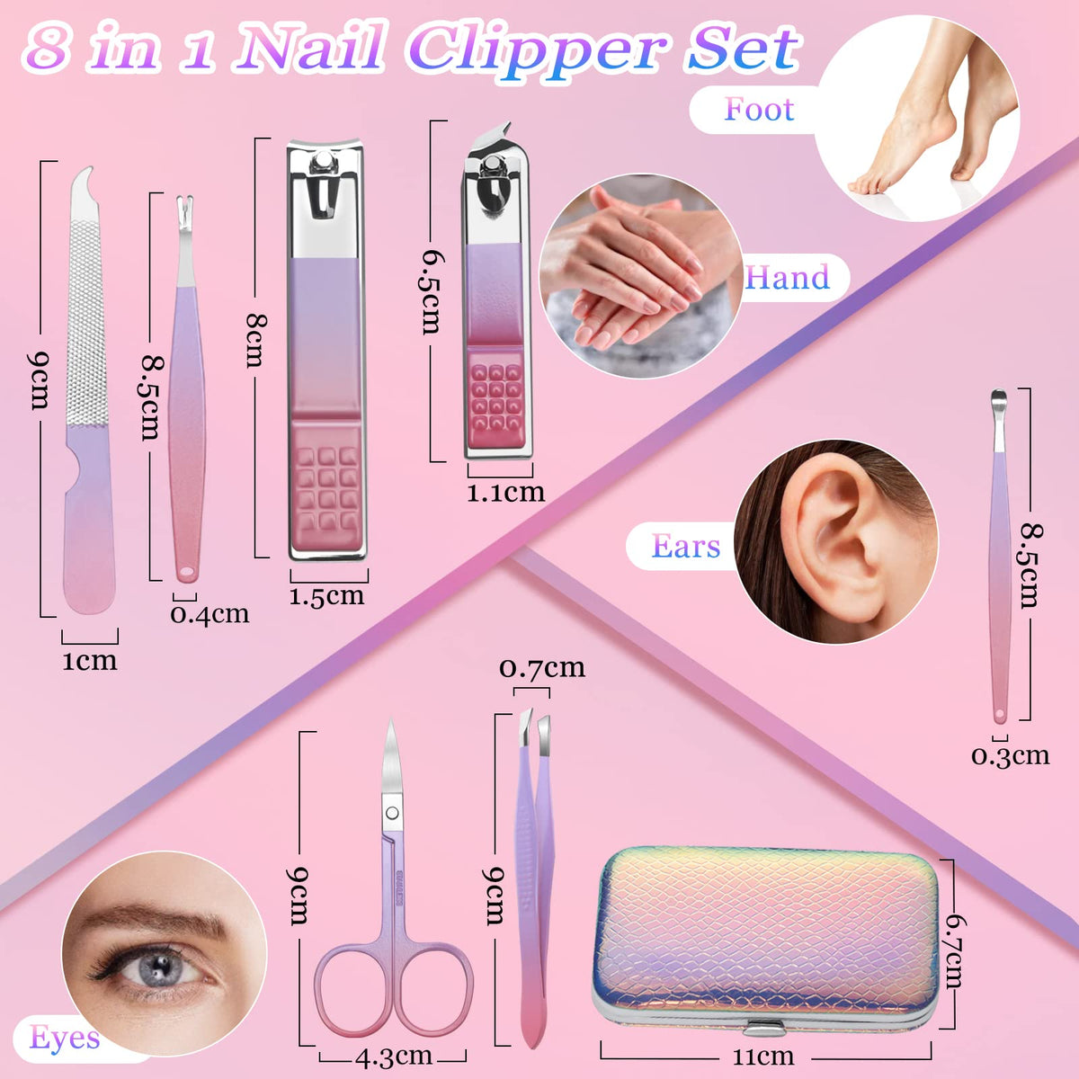 Aceoce nail clipper closeup highlighting non-slip handle for controlled trimming