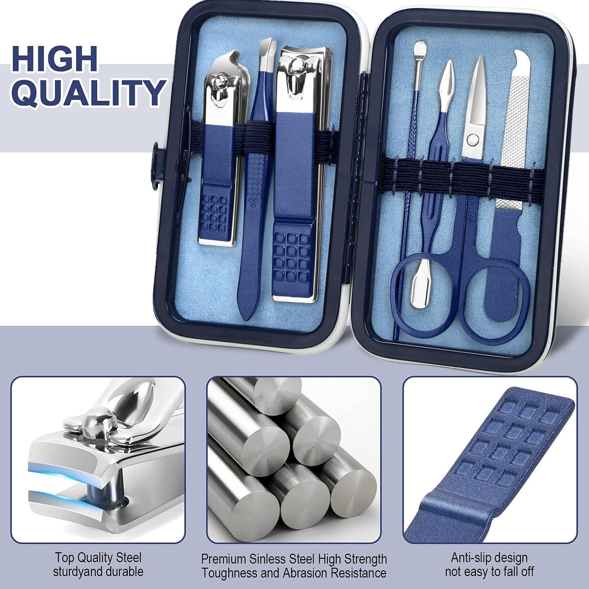 Aceoce close-up of stainless steel tools demonstrating precise sharpness