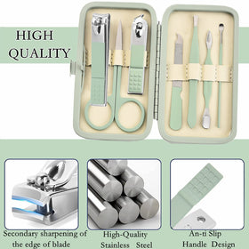 Aceoce tools laid out display showing each stainless steel implement neatly