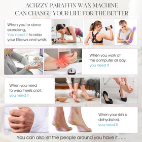 achzzy foot in wax treatment illustrating full-foot coverage for dry skin
