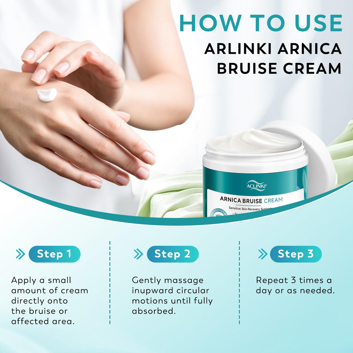 ACLINKI jar open top view showing creamy formula and easy scoop benefit