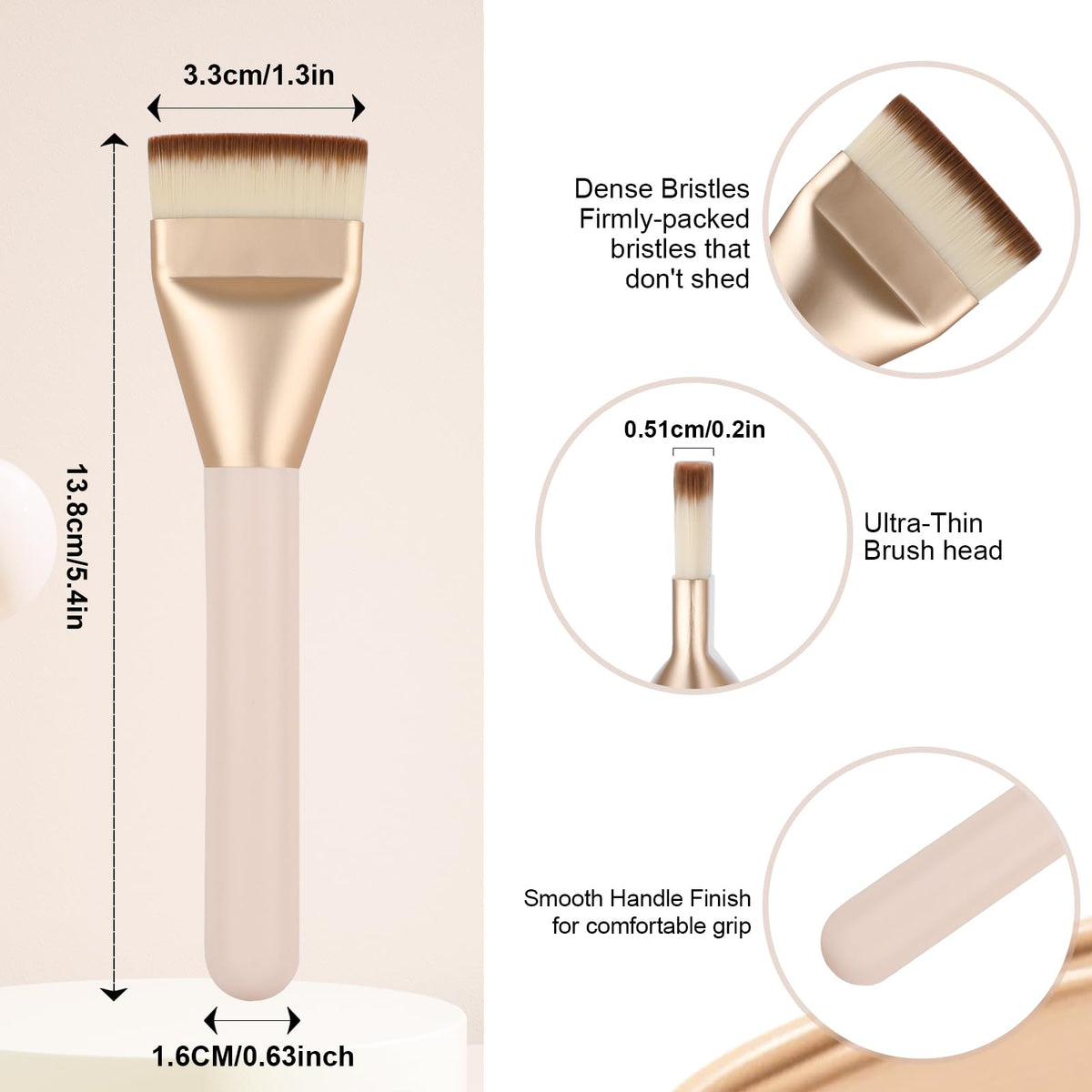 ACMEBEAUTY bristle close-up highlighting soft synthetic fibers for smooth blending