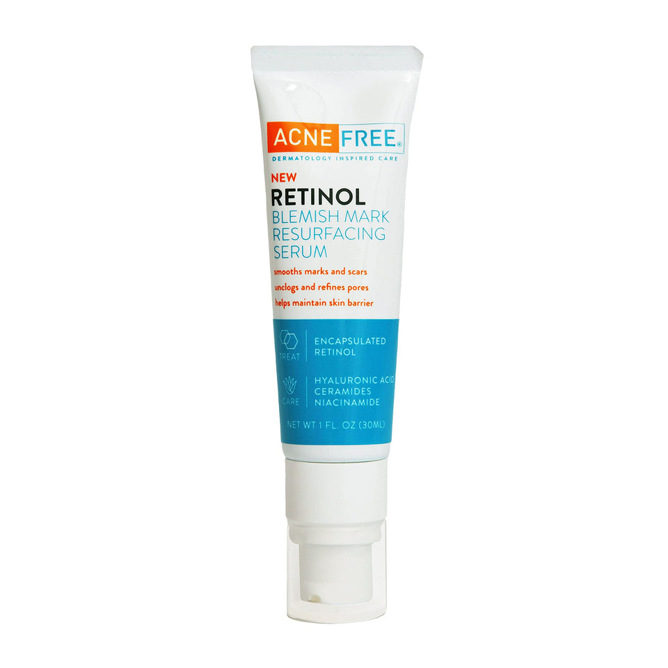 AcneFree front bottle view showing clean label and product benefit