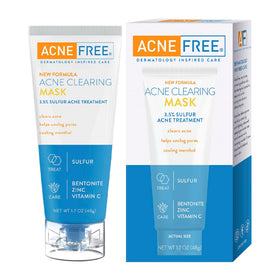 AcneFree front packaging showing clear product name and benefits