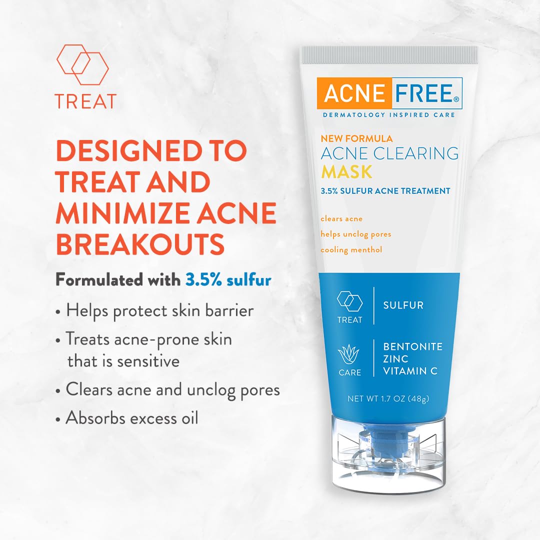AcneFree mask applied on cheek demonstrating targeted pore treatment