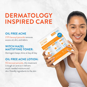 AcneFree witch hazel toner label close-up highlighting mattifying and balancing benefits