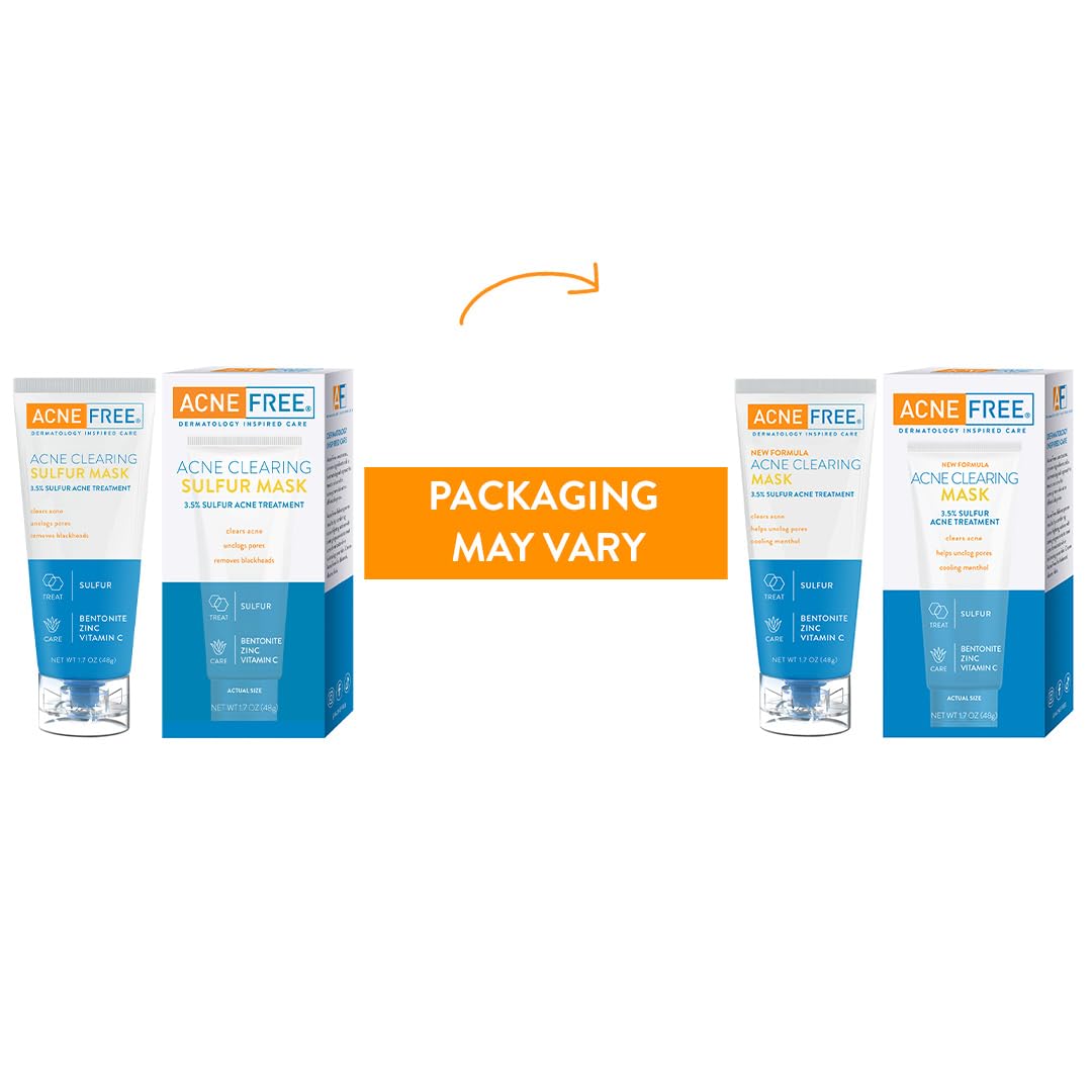 AcneFree tube open displaying creamy mask texture for easy spreading