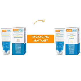 AcneFree tube open displaying creamy mask texture for easy spreading