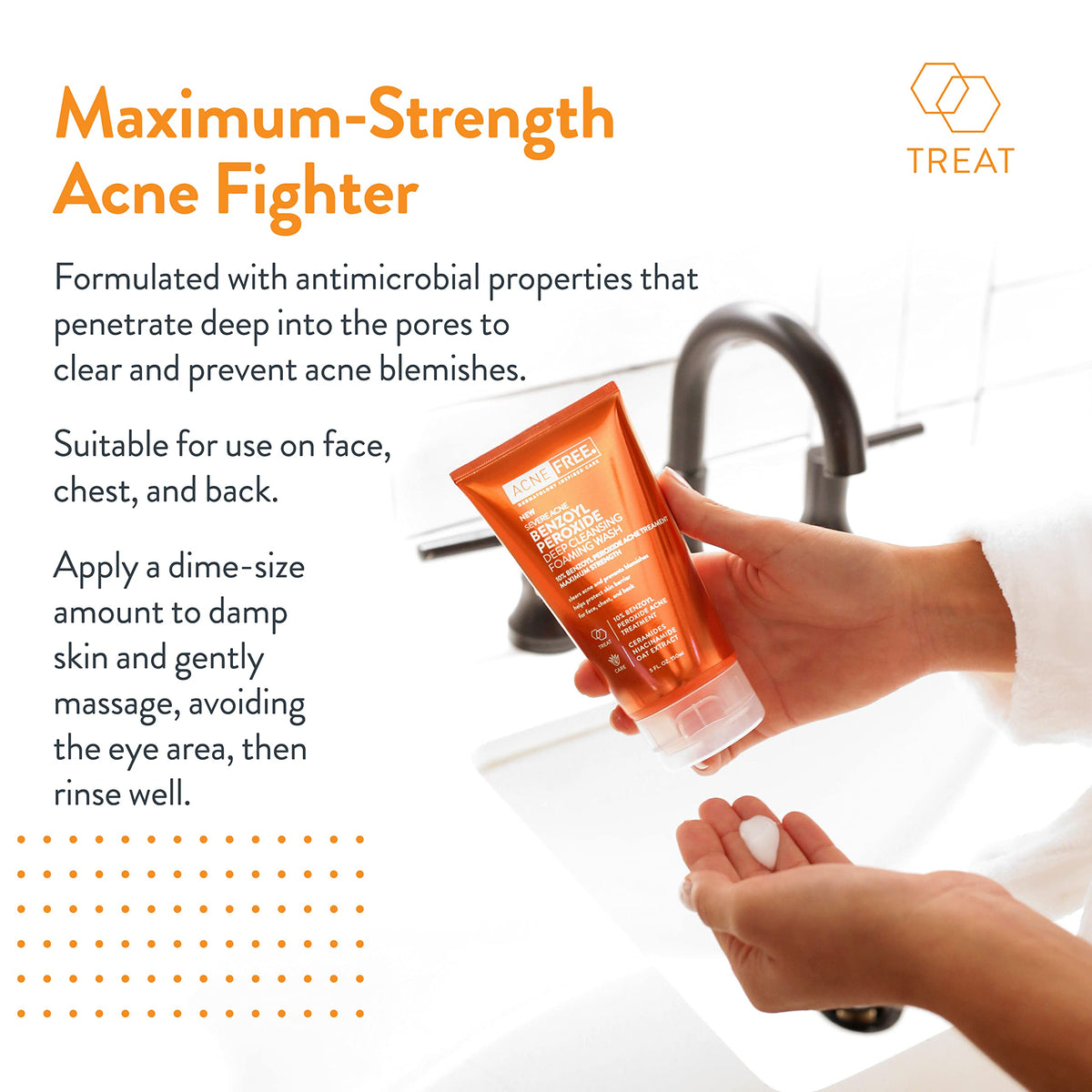 AcneFree wash in bathroom routine portraying daily use benefit