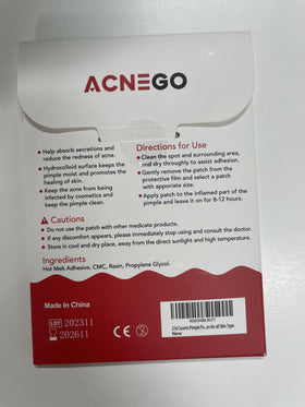 AcneGo laid out to show full 216-count pack and multiple sheets