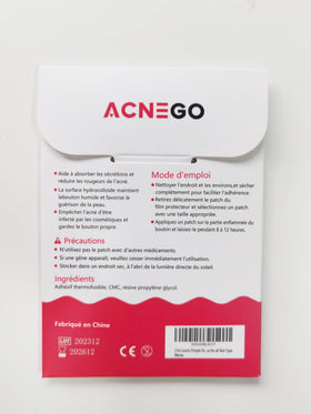 AcneGo patches on vanity next to skincare items suggesting daily routine