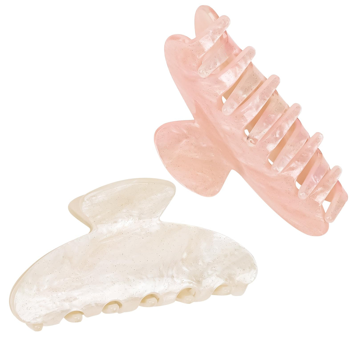 ACO-UINT front view showing white and pink clips, neat styling benefit
