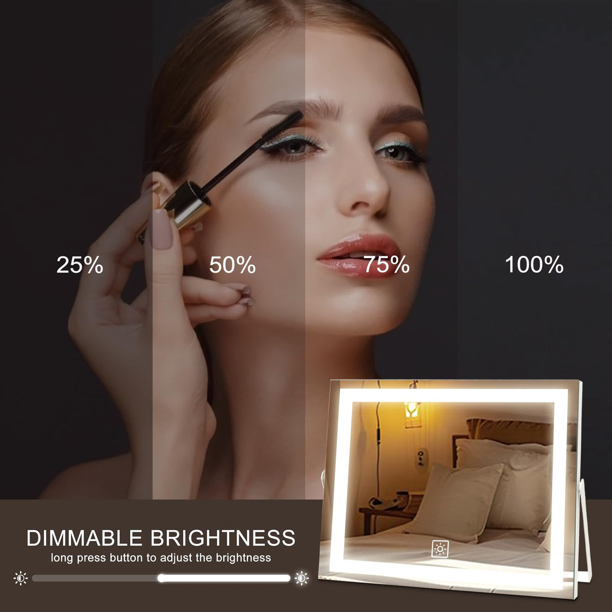 ACOLAR mirror tilted to show 360° rotation for flexible viewing angles benefit