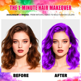 Acomler purple creating subtle highlights on dark hair for dimension