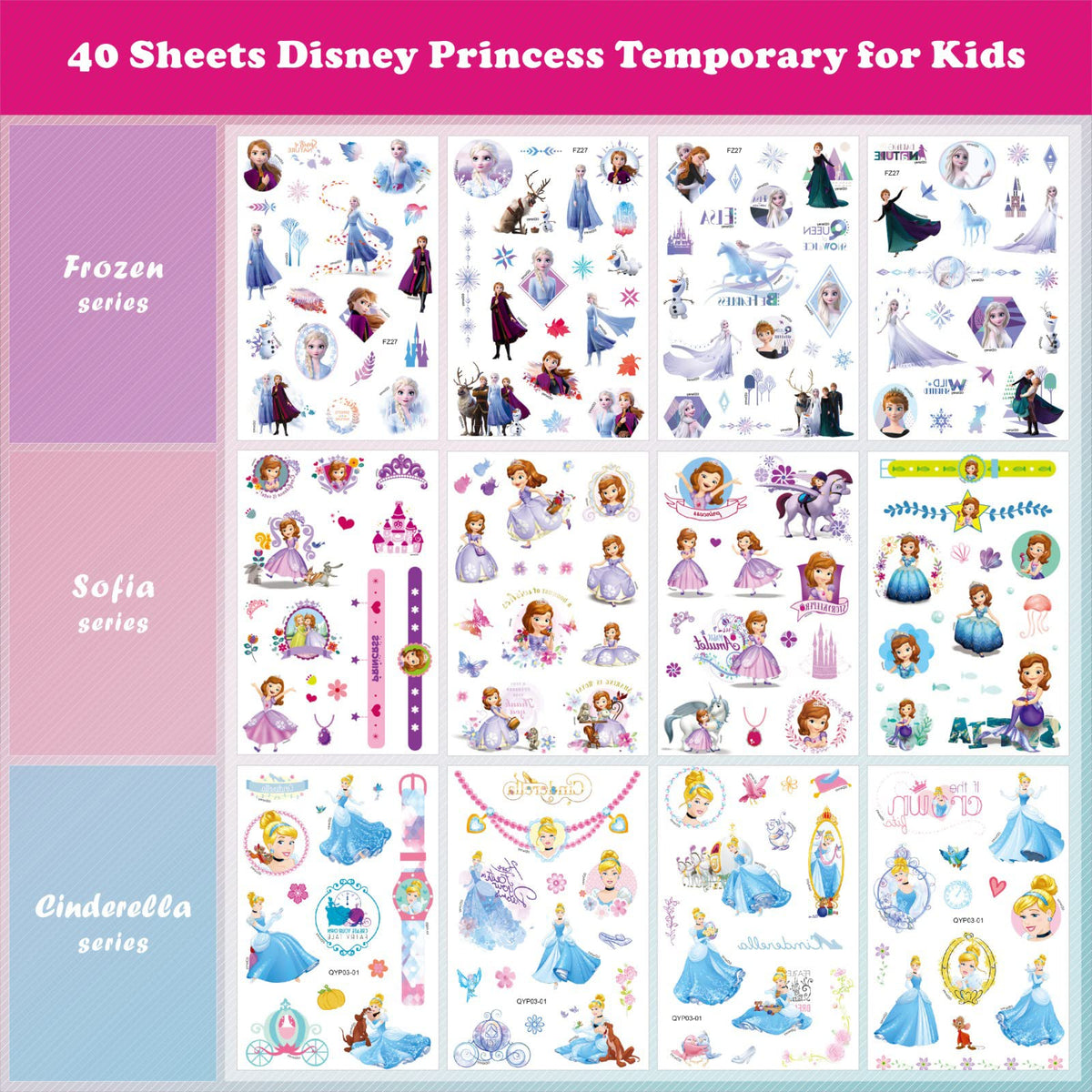 ACSAUMMY close-up of colorful princess designs highlighting vivid details