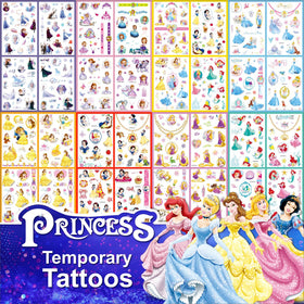 ACSAUMMY front packaging showing 40-sheet princess tattoo set and clear benefit