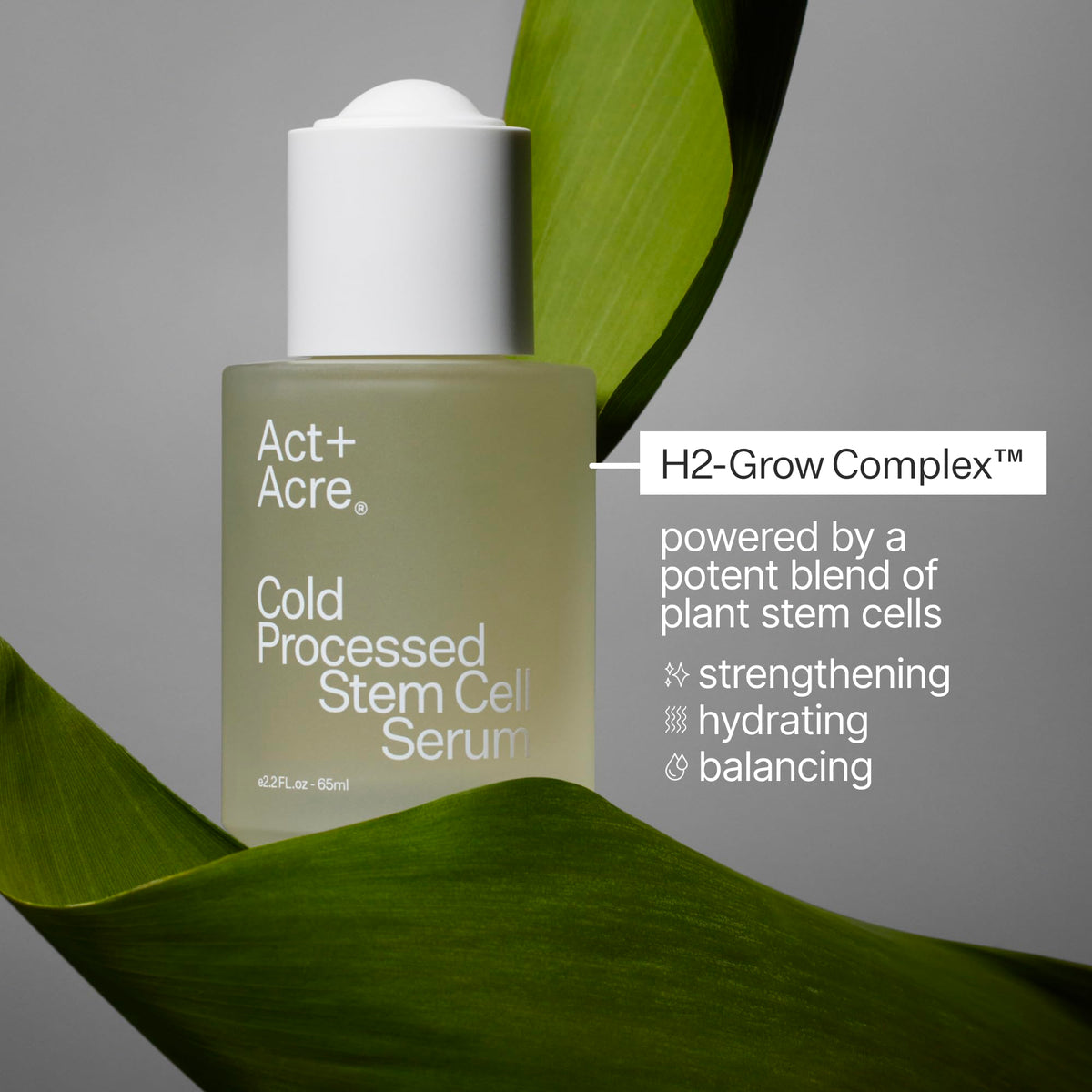 ACT+ ACRE bottle on bathroom shelf styling to show easy daily routine placement