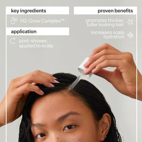 ACT+ ACRE applied to model scalp illustrating targeted treatment for thinning areas
