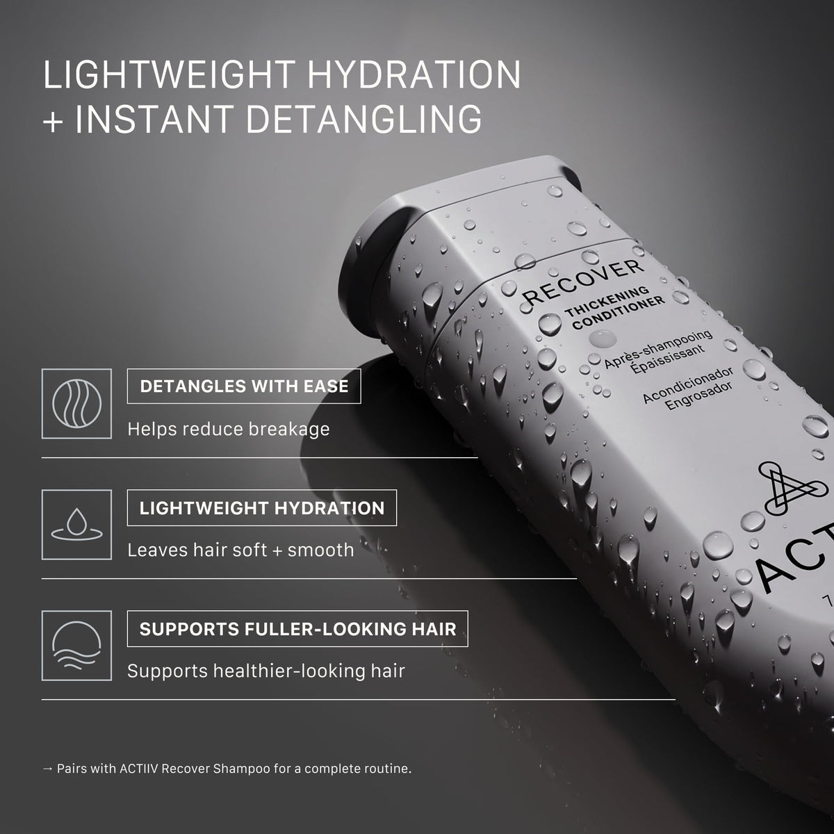 ACTIIV back label with directions and ingredient list for informed use