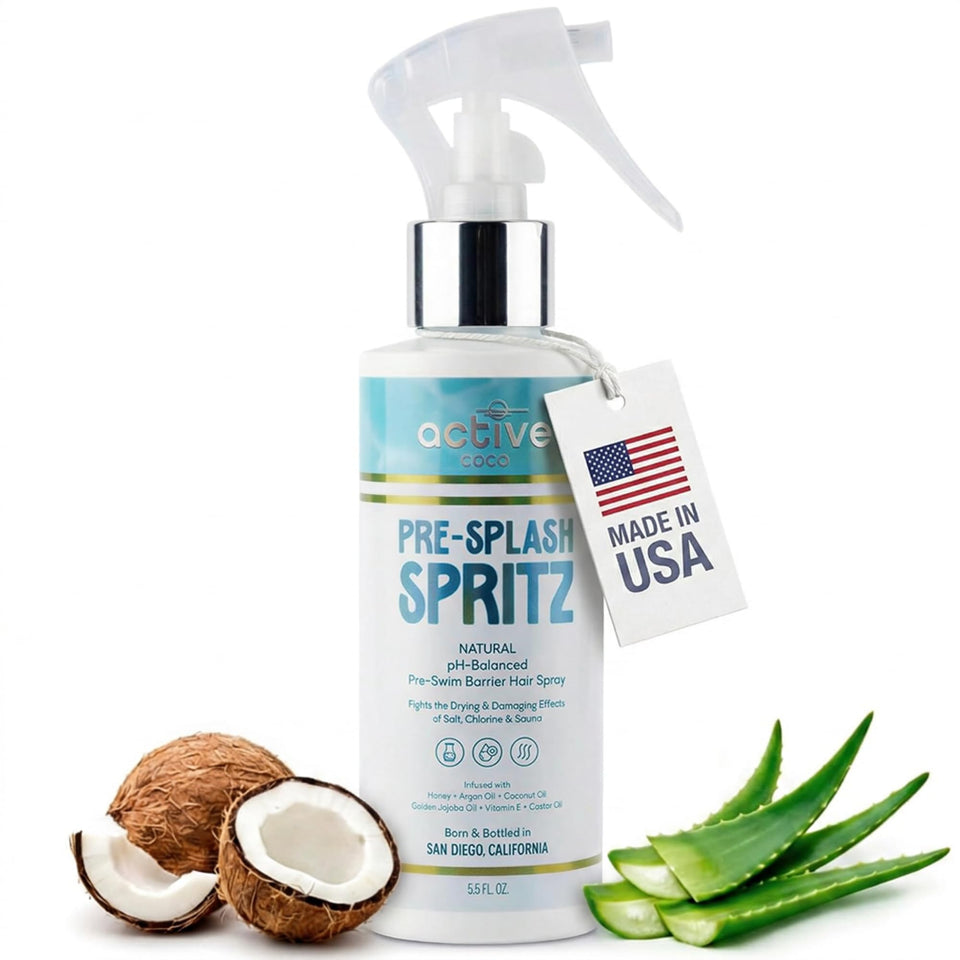 Active COCO front packaging showing bottle and branding, highlights portability