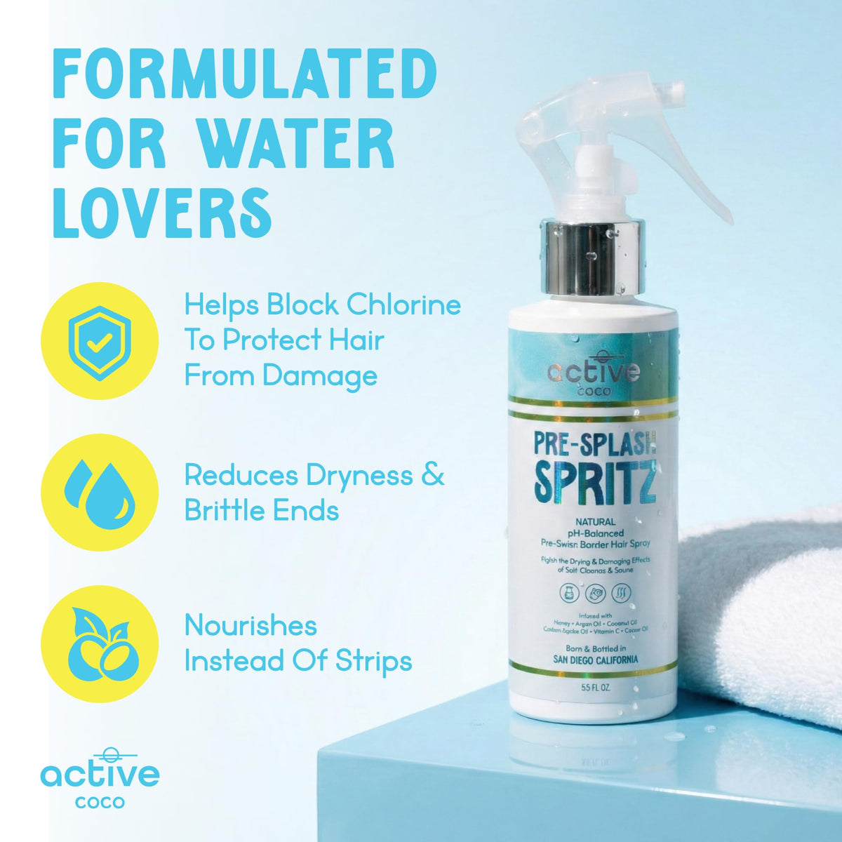Active COCO spray nozzle close-up demonstrating easy, even application benefit