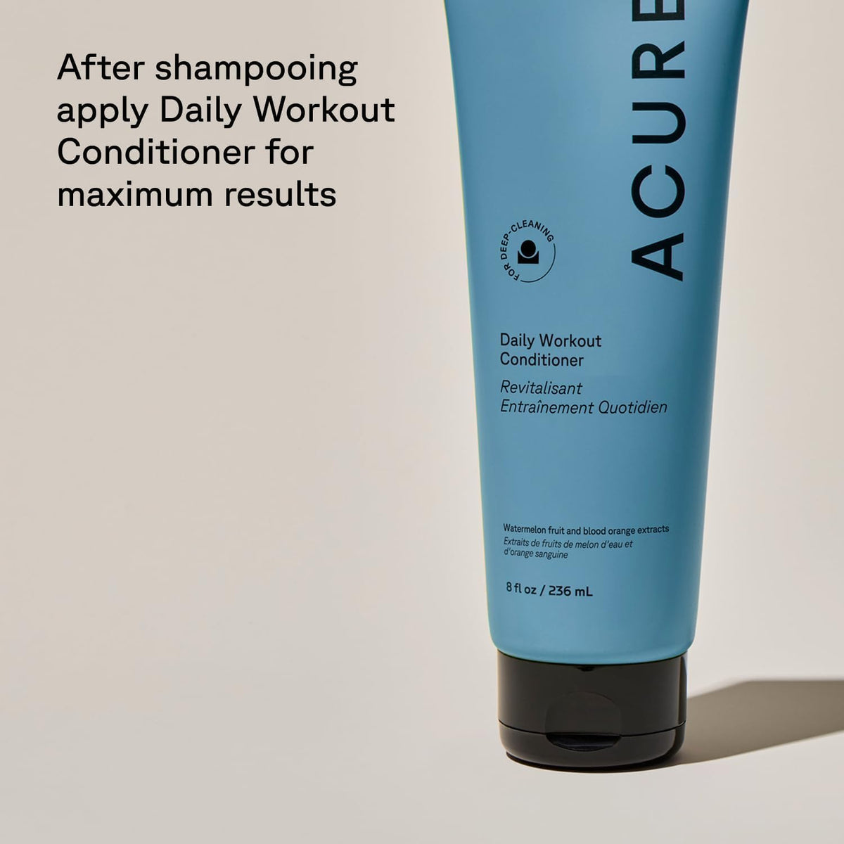 Acure before and after hair results showing cleaner, lighter-looking strands