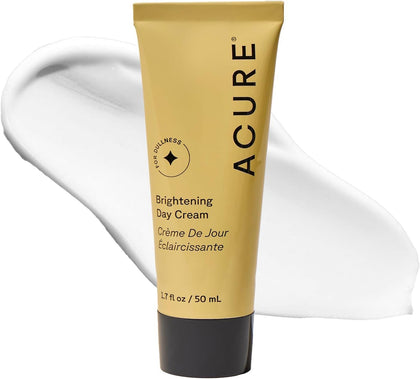 Acure front packaging of Brightening Day Cream showing clean design and size benefit