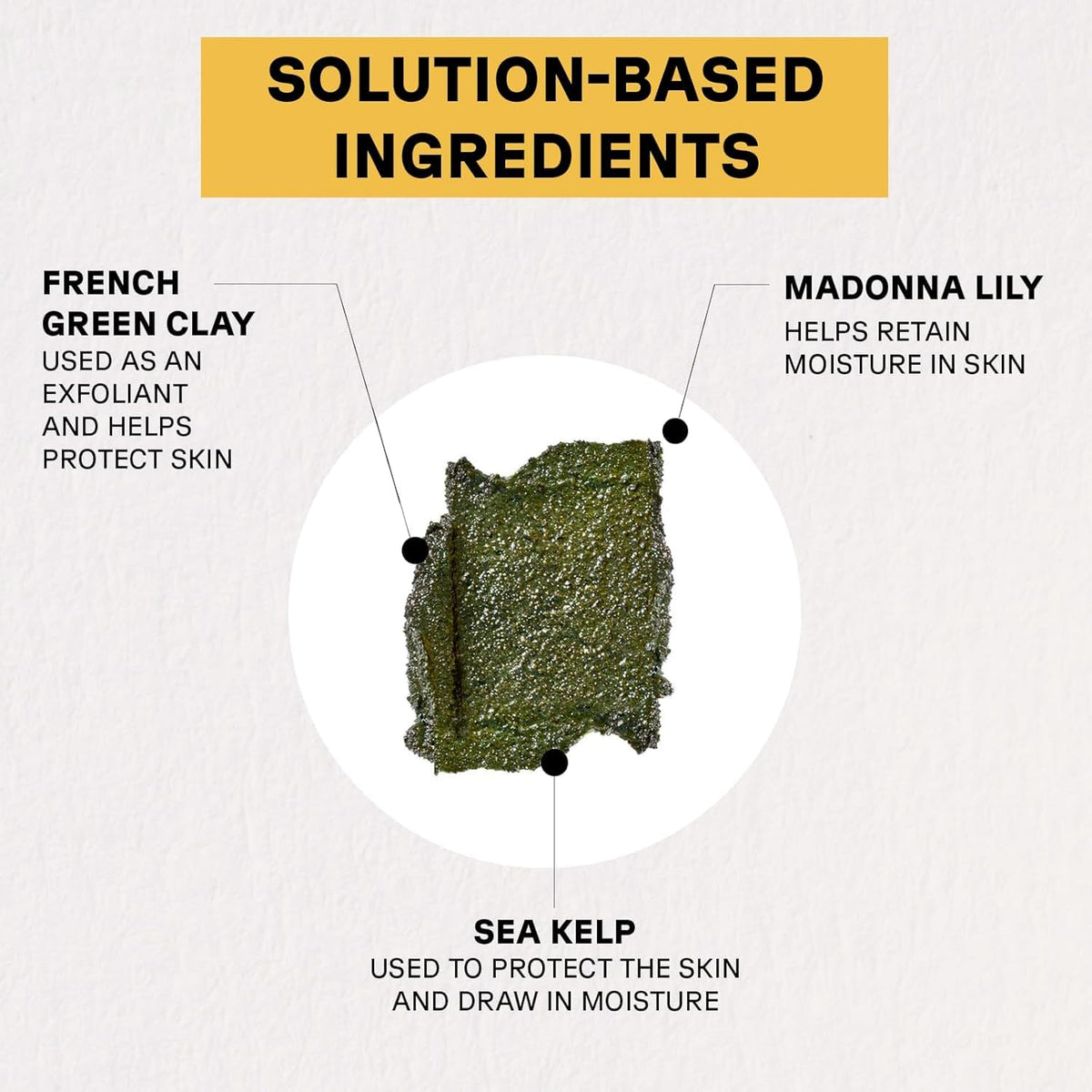 Acure rinse showing green clay lather that helps lift away impurities