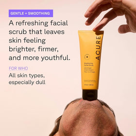 Acure exfoliating scrub texture close-up with visible natural buffing particles