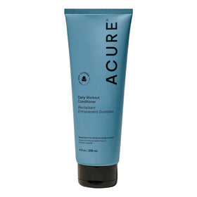 Acure front bottle of Daily Workout Watermelon Conditioner showing clean packaging benefit: clear product identity