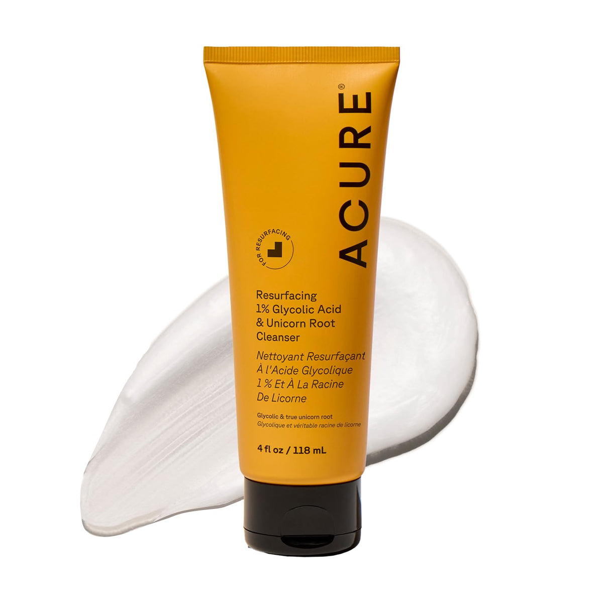 Acure front packaging showing cleanser and benefits