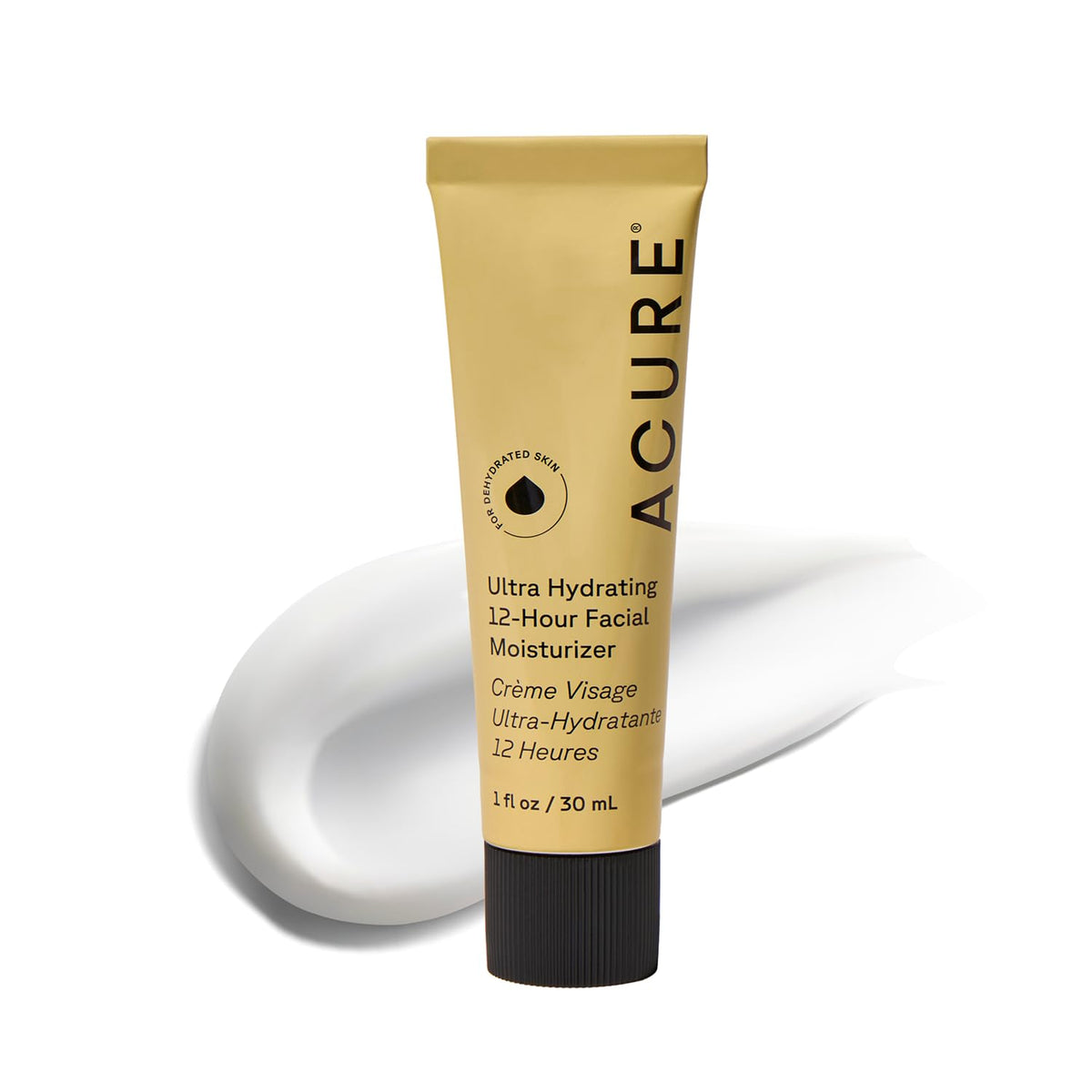 Acure front packaging showing ultra hydrating cream and benefits