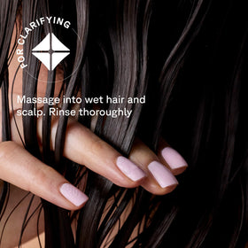 Acure in-shower demo of scalp massage improving clarifying performance