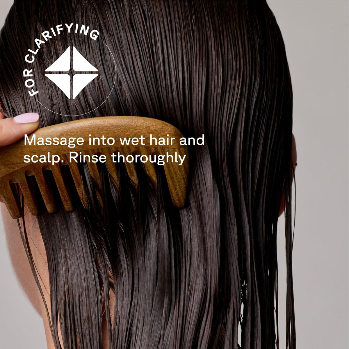Acure in-shower lather on hair showing clarifying and detox benefit