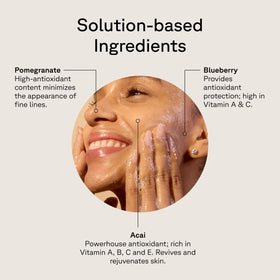 Acure ingredients layout with pomegranate blackberry acai highlighting antioxidant benefits