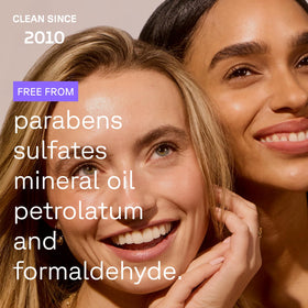 Acure label detail highlighting key ingredients and clean-beauty benefits