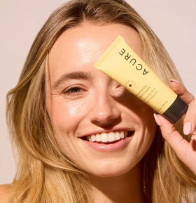 Acure night cream on bathroom counter evoking nightly ritual and restorative benefit