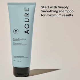 Acure open bottle showing creamy consistency for silky, manageable hair
