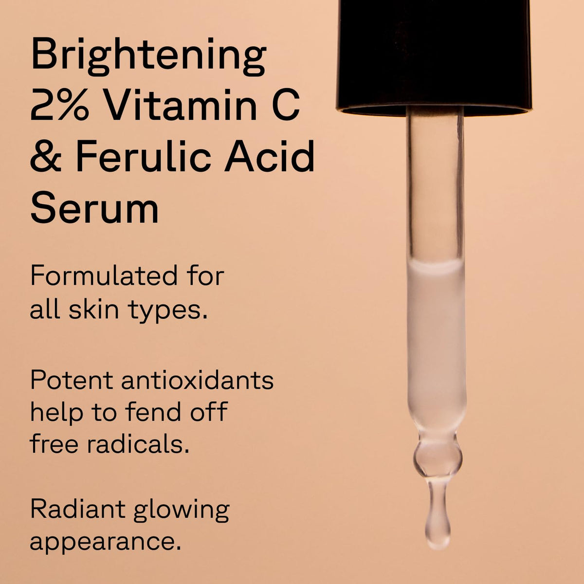Acure serum dropper dispensing a drop to demonstrate precise application
