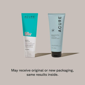 Acure label close-up highlighting key ingredients and directions