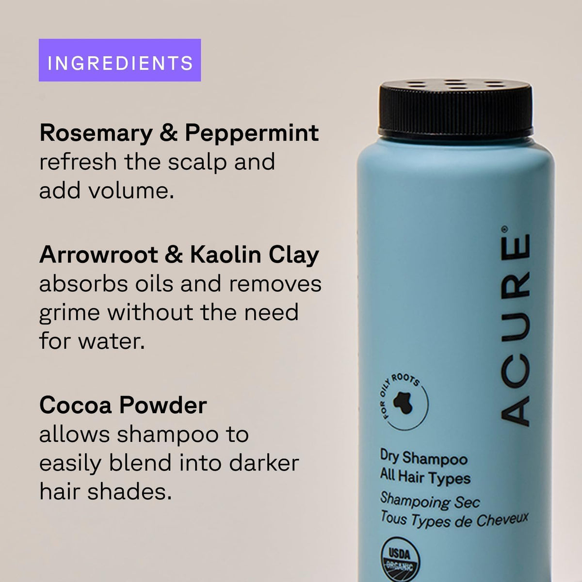 Acure travel size inside toiletry bag for convenient portability