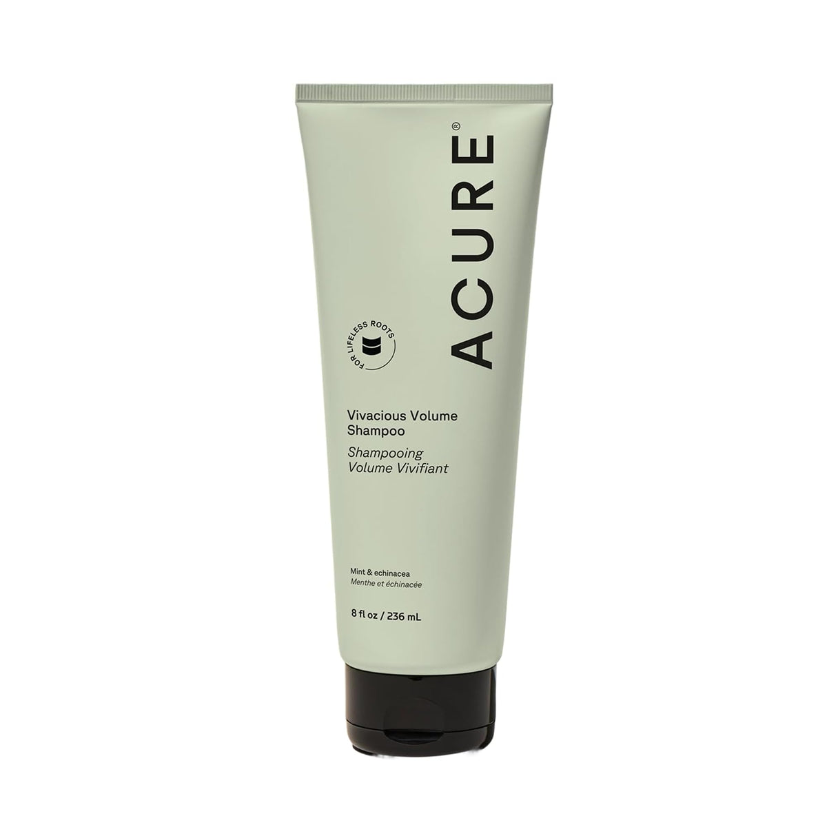 Acure bottle front packaging showing product benefits and volume