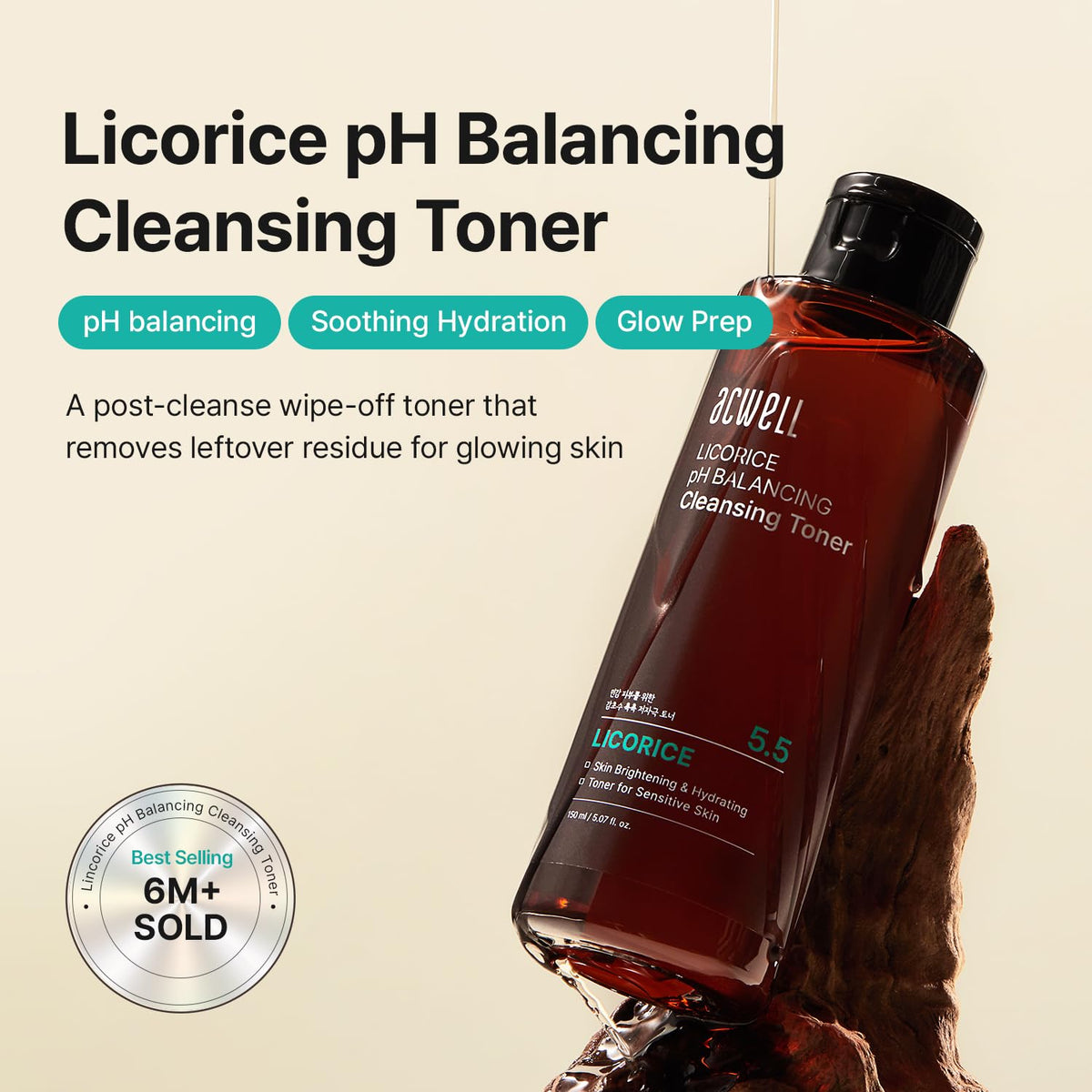 ACWELL licorice root and botanical extracts close-up for brightening