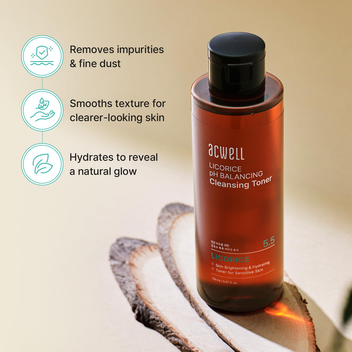 ACWELL clear toner droplet texture emphasizing hydrating formula