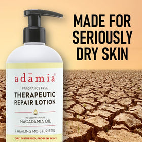 Adamia being applied to forearm to hydrate dry skin and improve comfort