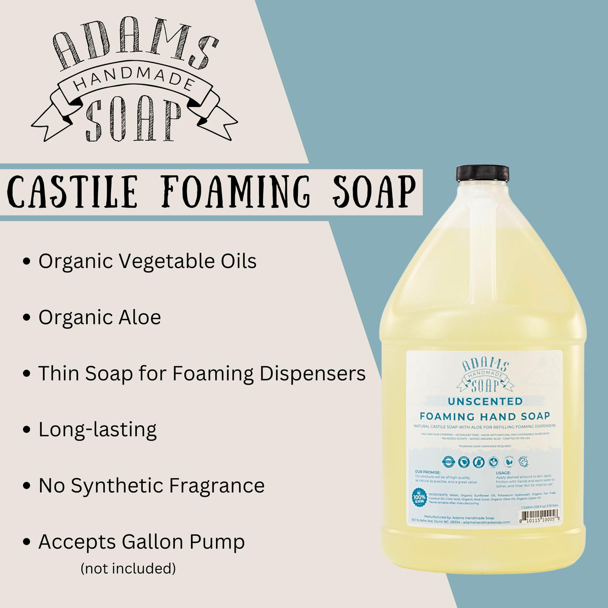 Adams Handmade Soap foamy texture closeup demonstrating gentle lather