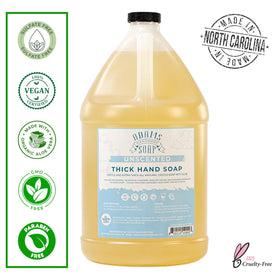 Adams Handmade close-up texture of thick castile soap pouring for concentrated performance
