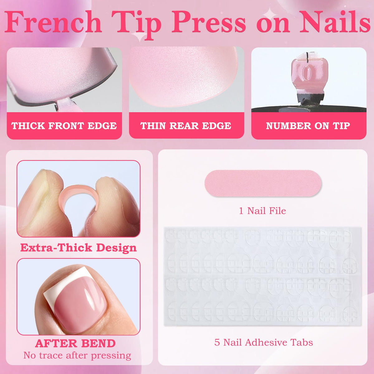 AddFavor application in use attaching a press-on with a tab for fast results