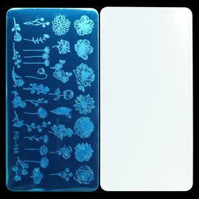 AddFavor stamping in use producing detailed floral nail art